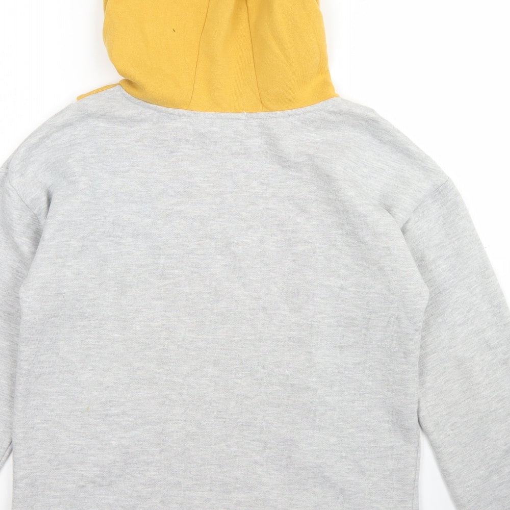 Primark Girls Grey Colourblock Cotton Pullover Hoodie Size 13-14 Years