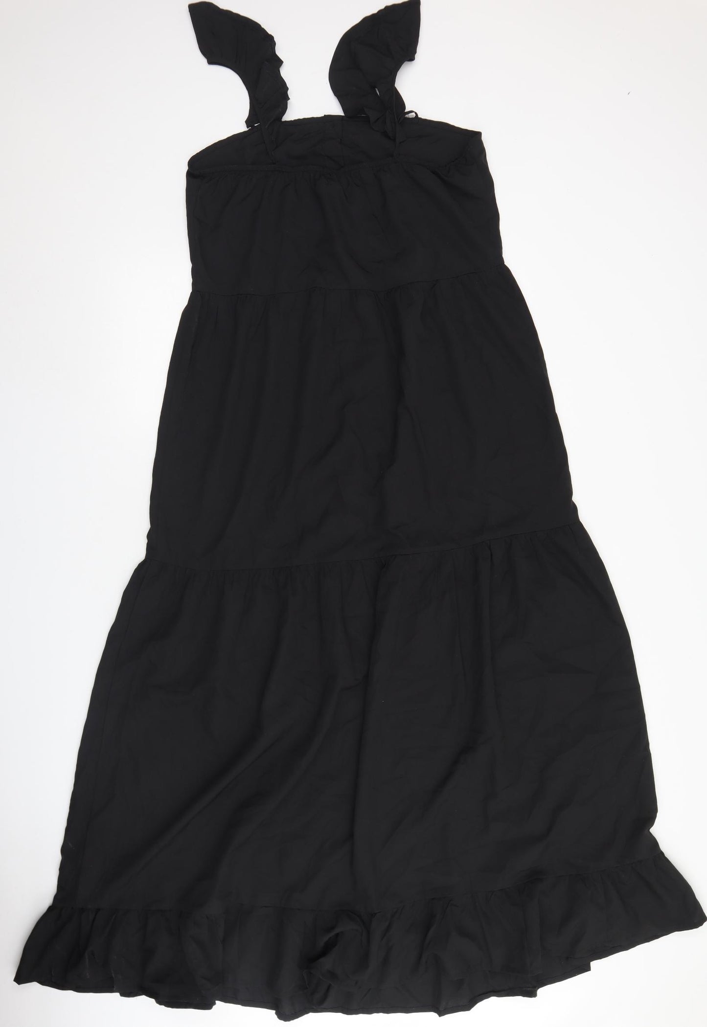 Boohoo Womens Black  Polyester Maxi  Size 12  Square Neck  - Smock Dress