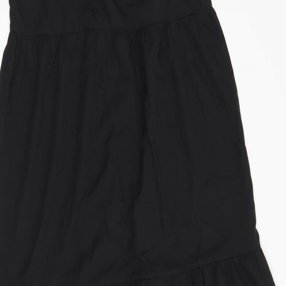 Boohoo Womens Black  Polyester Maxi  Size 12  Square Neck  - Smock Dress