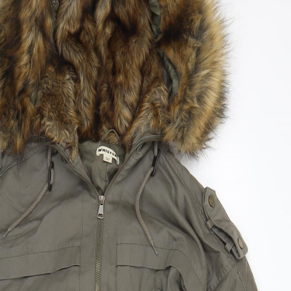 Whistles Womens Green   Parka Coat Size XL  Zip