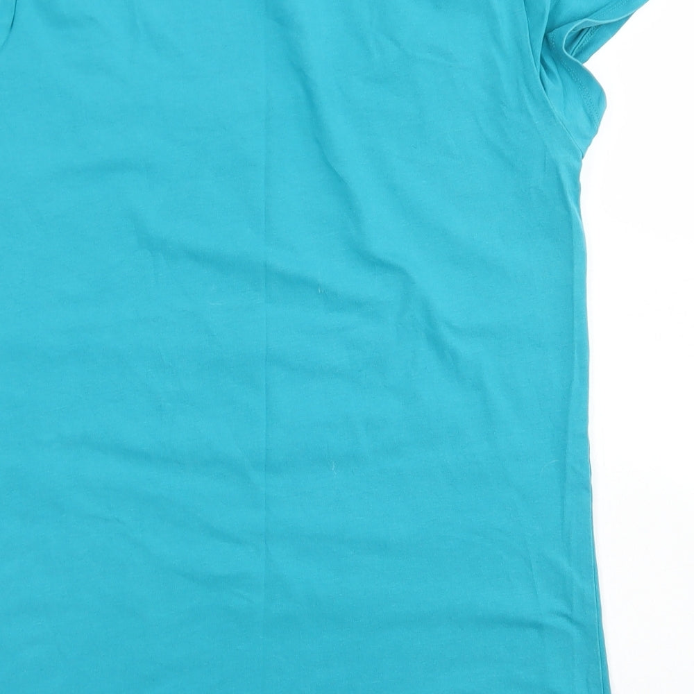 E-vie Womens Blue  Cotton Basic T-Shirt Size 20 Round Neck