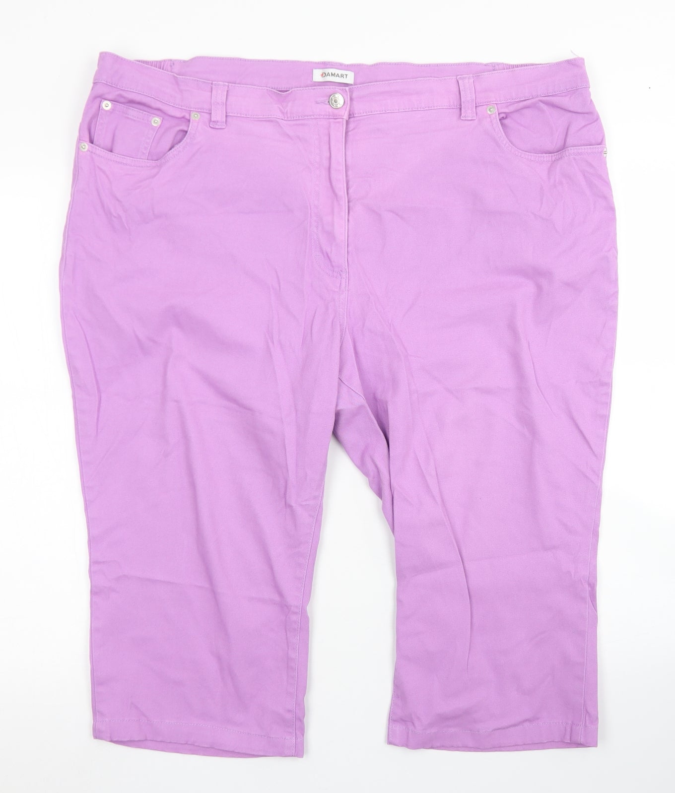Damart Womens Purple  Cotton Boyfriend Shorts Size 24 L16 in Regular Button