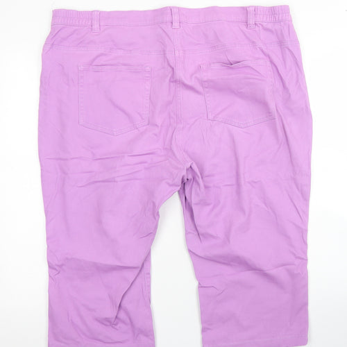 Damart Womens Purple  Cotton Boyfriend Shorts Size 24 L16 in Regular Button