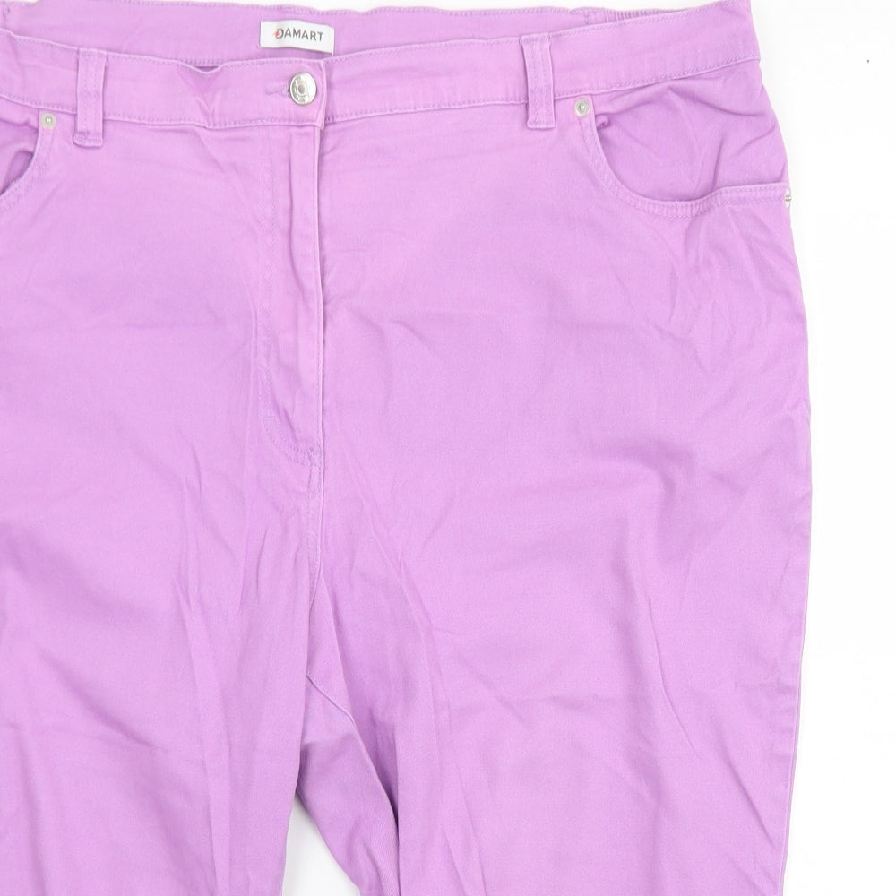 Damart Womens Purple  Cotton Boyfriend Shorts Size 24 L16 in Regular Button