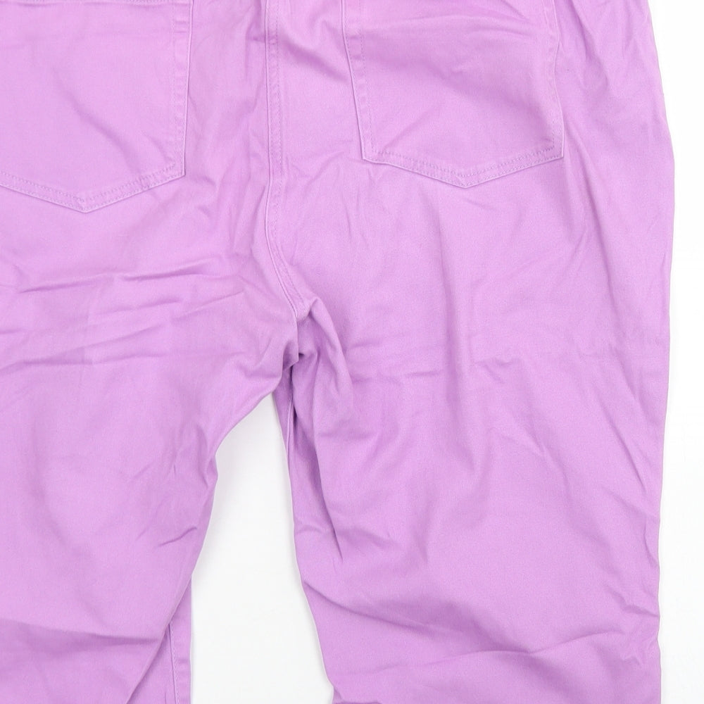 Damart Womens Purple  Cotton Boyfriend Shorts Size 24 L16 in Regular Button