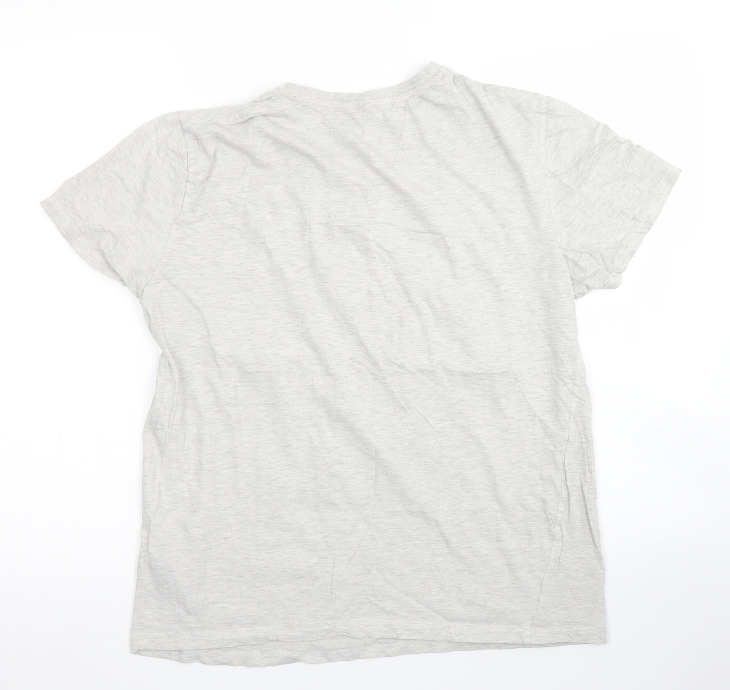 Pep & Co Mens Grey  Cotton  T-Shirt Size M Crew Neck