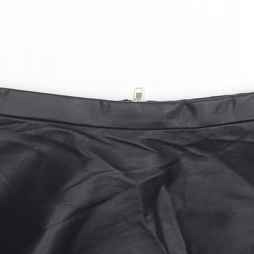 H&M Girls Black  Viscose A-Line Skirt Size 5-6 Years  Regular Zip