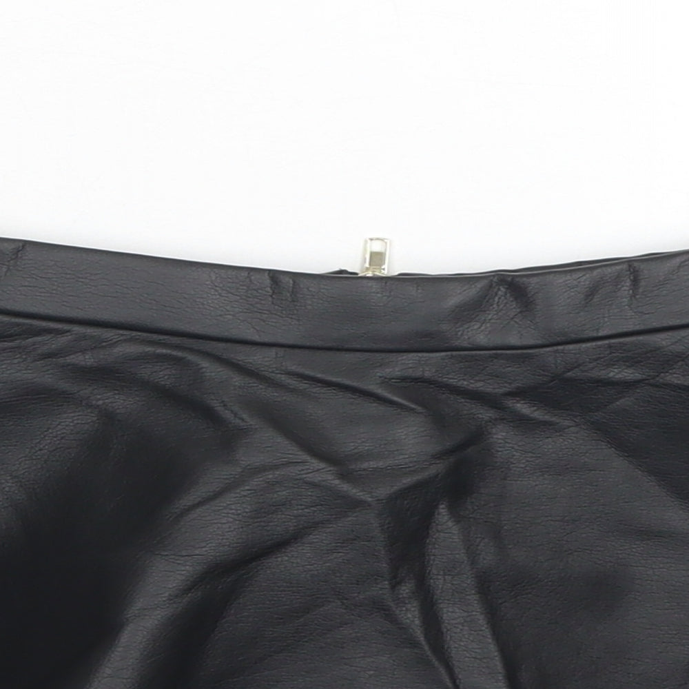 H&M Girls Black  Viscose A-Line Skirt Size 5-6 Years  Regular Zip