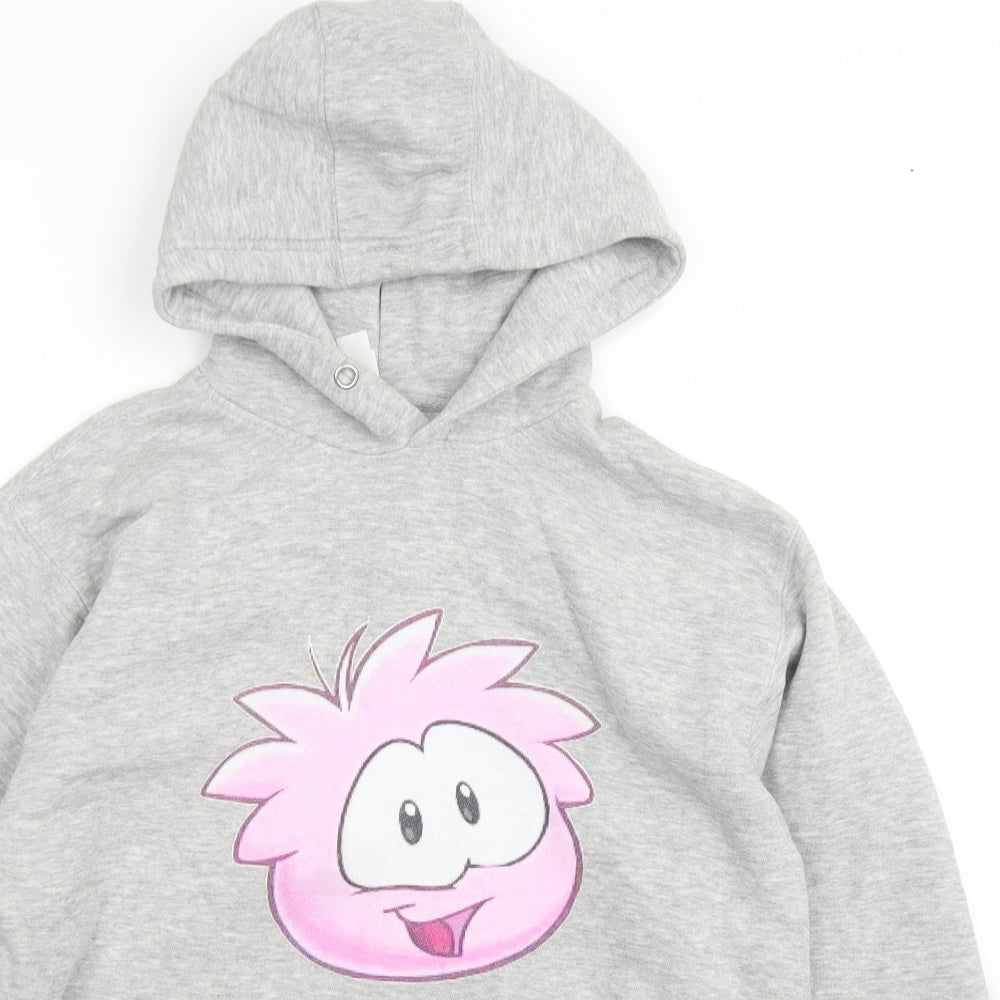 Lane 7 Mens Grey  Cotton Pullover Hoodie Size M   - Club Penguin