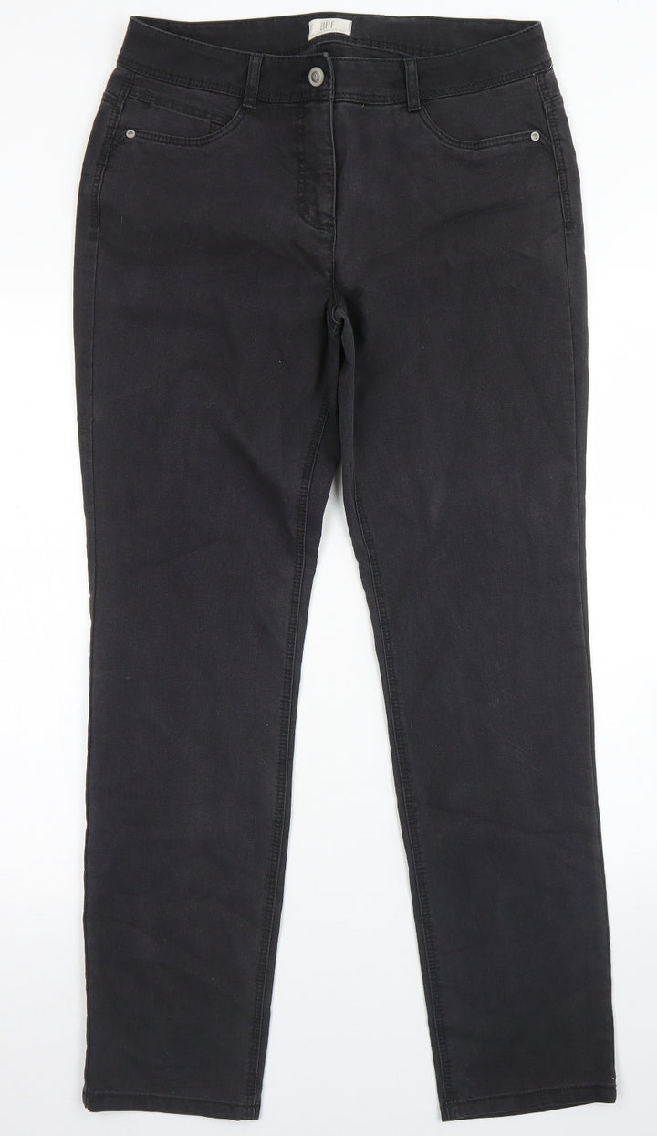 BAF Womens Black Cotton Skinny Jeans Size 12 L30 in Regular Button