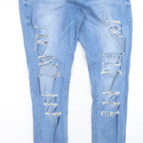 Denim Co Womens Blue  Cotton Skinny Jeans Size 14 L28 in Regular Button