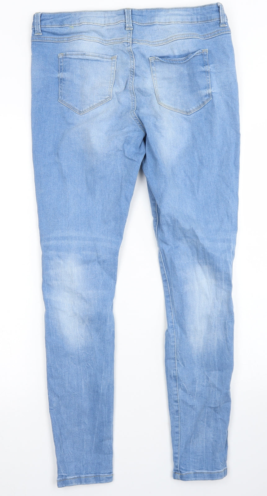 Denim Co Womens Blue  Cotton Skinny Jeans Size 14 L28 in Regular Button