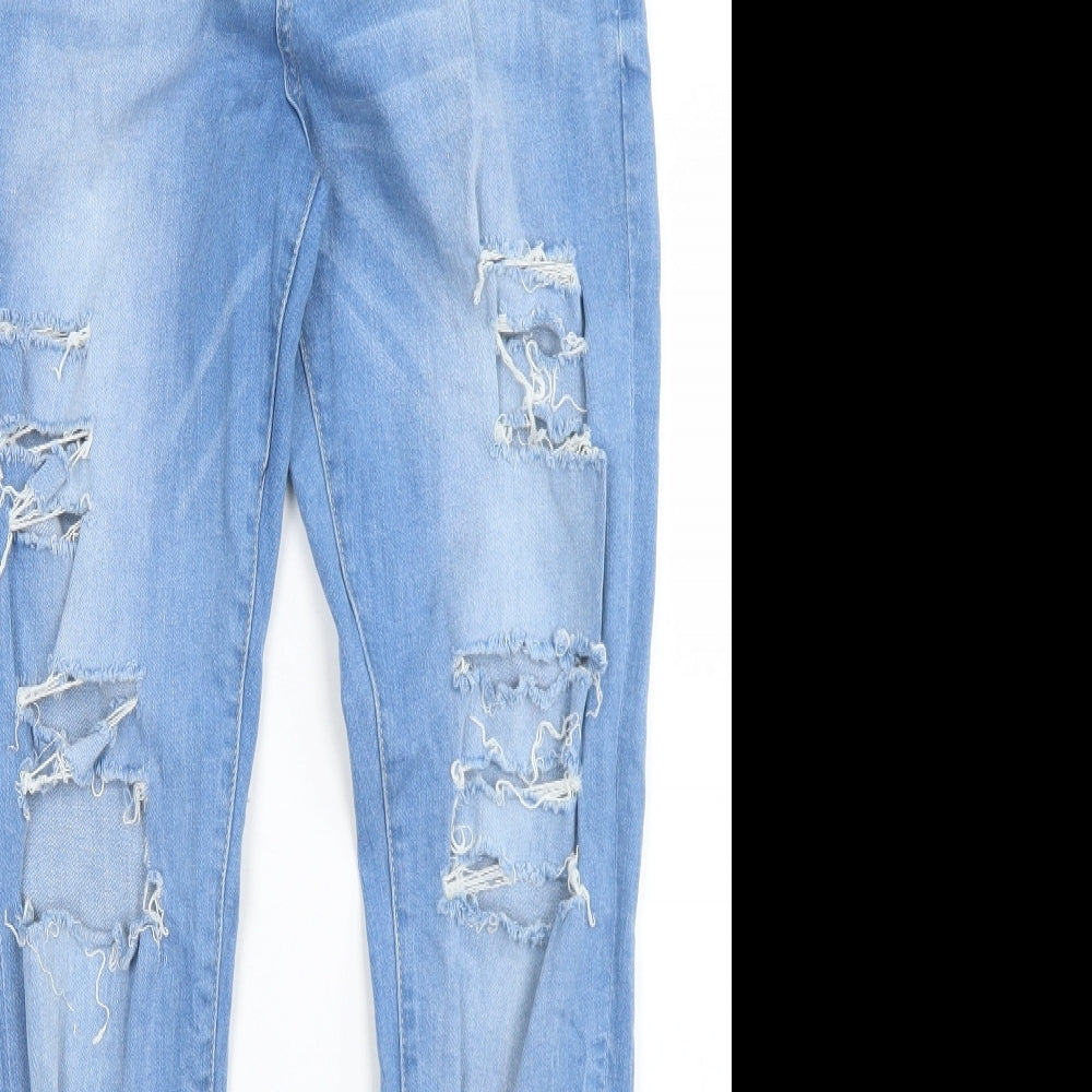 Denim Co Womens Blue  Cotton Skinny Jeans Size 14 L28 in Regular Button