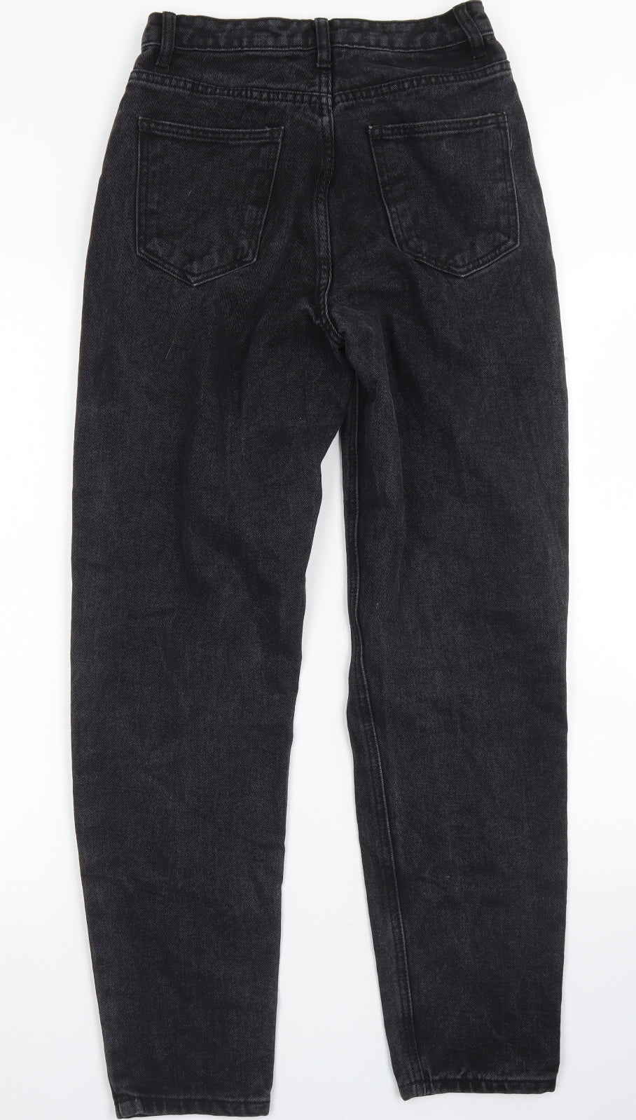PRETTYLITTLETHING Womens Black  Cotton Mom Jeans Size 6 L29 in Regular Button