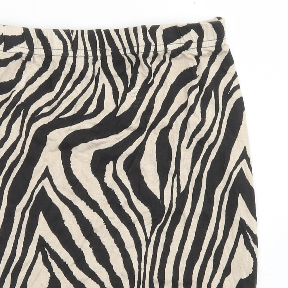 PRETTYLITTLETHING Womens Brown Animal Print Viscose A-Line Skirt Size 6