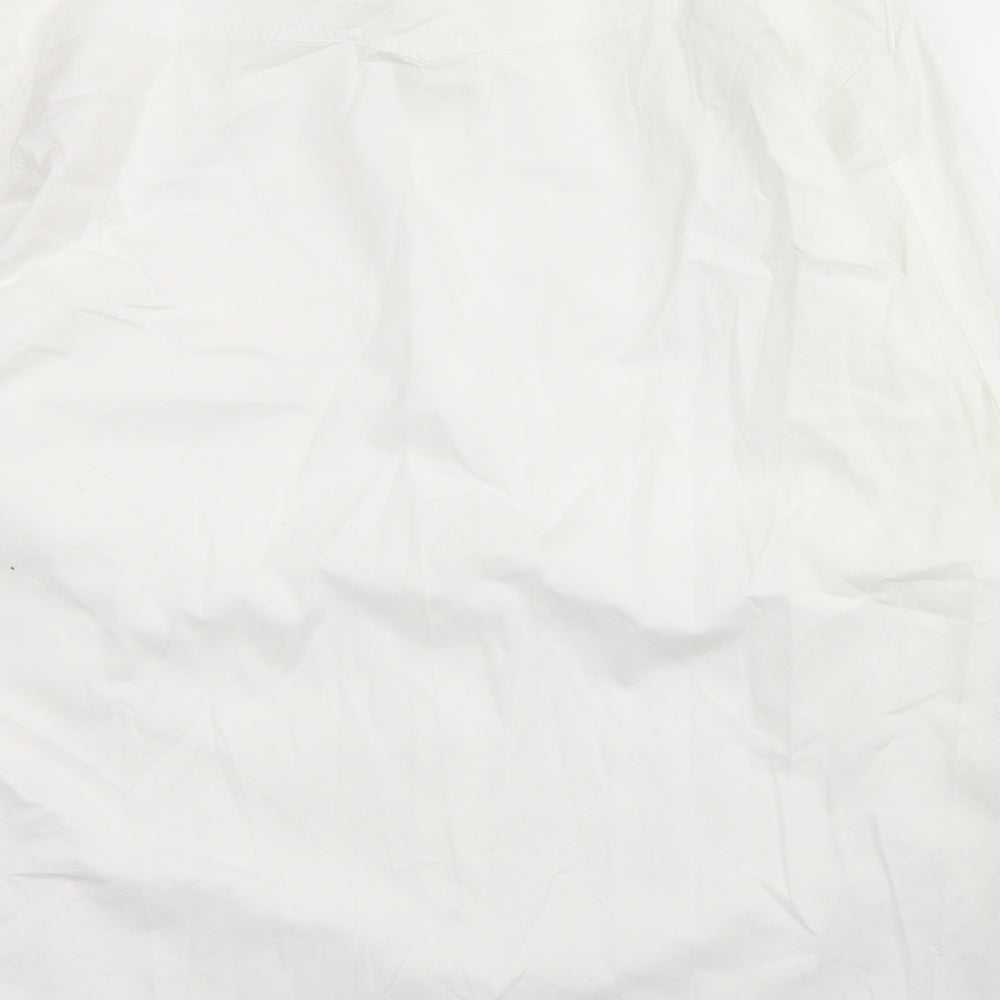 Lemon & Soda Mens White  Cotton  Button-Up Size L Collared Snap
