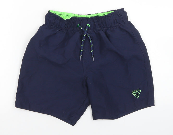 Primark Boys Blue Polyester Utility Shorts Size 9-10 Years Regular Drawstring