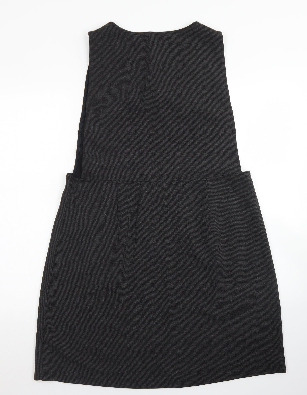 TU Womens Grey  Polyester Pinafore/Dungaree Dress  Size 16  V-Neck