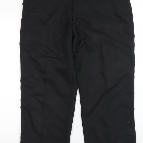 Dunlop Mens Black  Polyester Dress Pants Trousers Size 34 in L27 in Regular Button