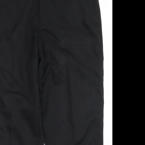Dunlop Mens Black  Polyester Dress Pants Trousers Size 34 in L27 in Regular Button