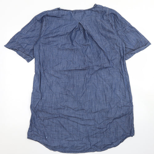 Viz-A-Viz Womens Blue  Cotton A-Line  Size S  Round Neck