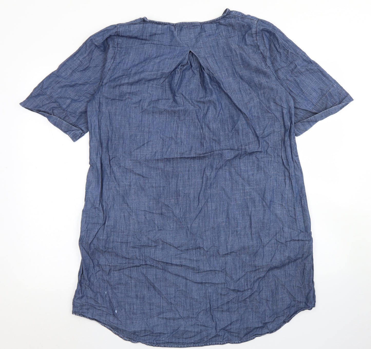 Viz-A-Viz Womens Blue  Cotton A-Line  Size S  Round Neck