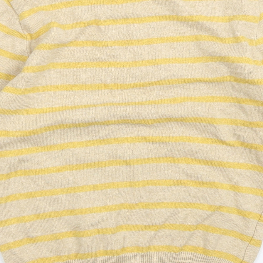 George Boys Brown Crew Neck Striped Cotton Pullover Jumper Size 6-7 Years   - Dinosaur