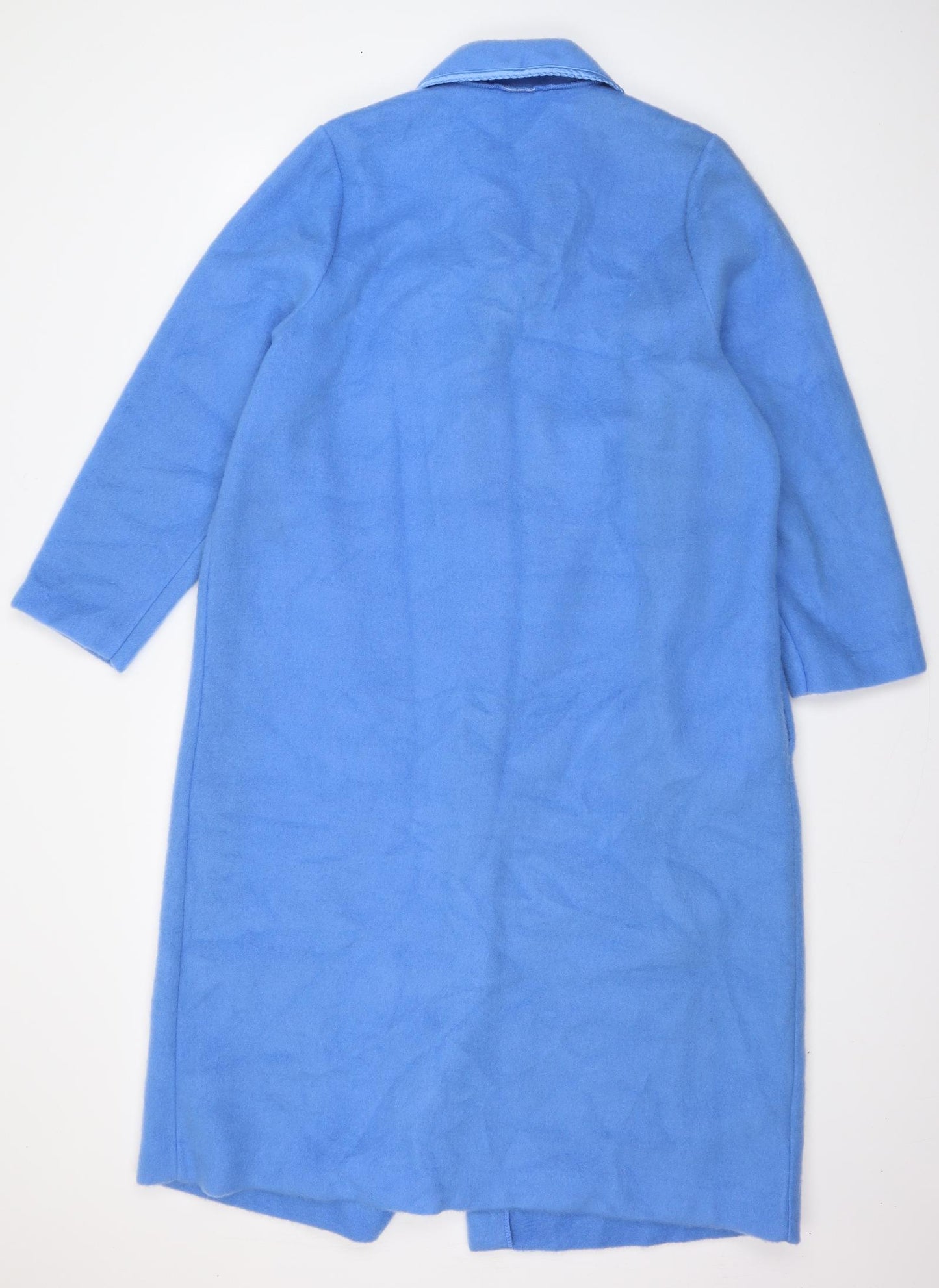 Courtelle Womens Blue Solid Polyester Top Robe Size M  Button
