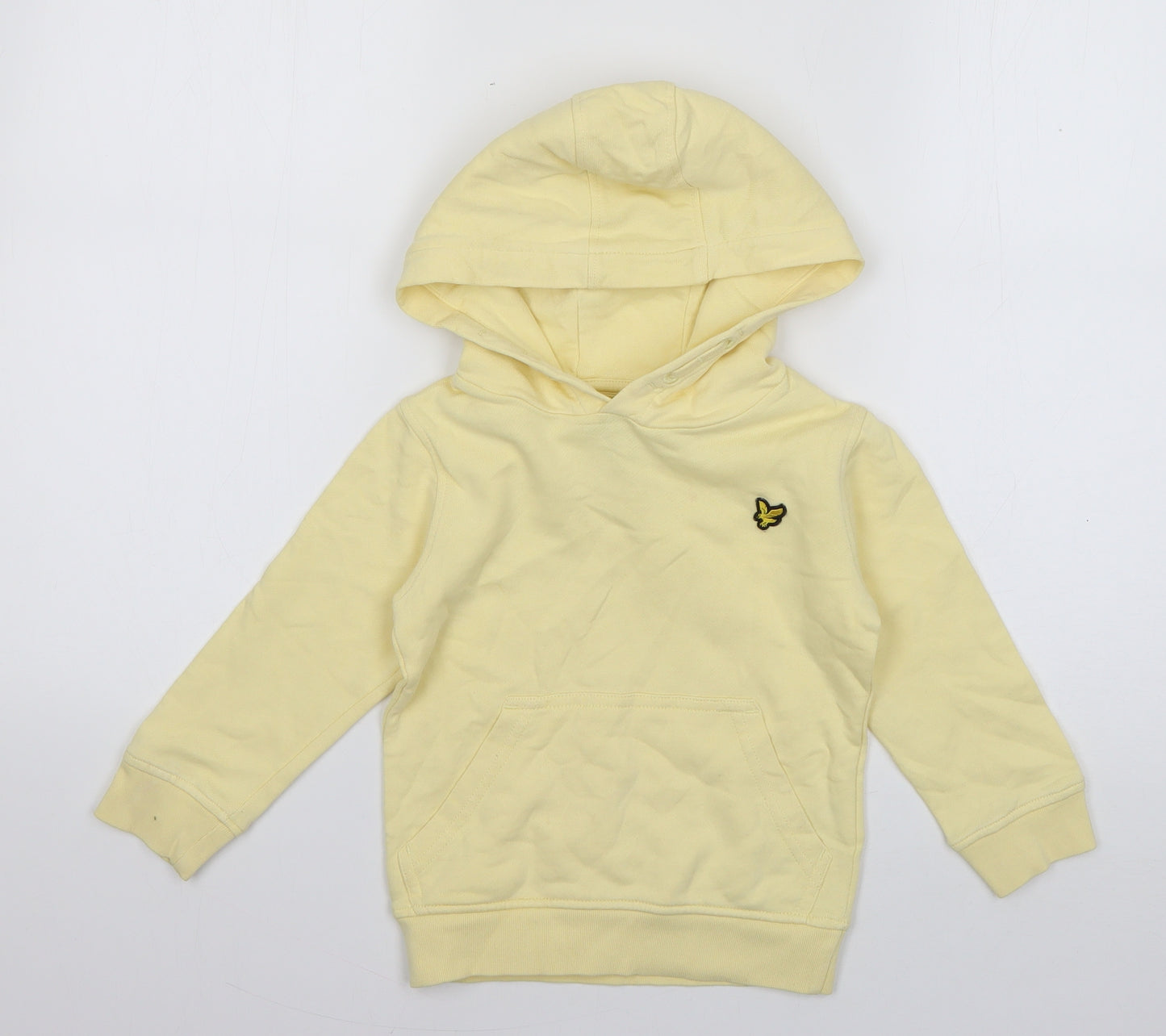 Lyle & Scott Boys Yellow  Cotton Pullover Hoodie Size 3-4 Years  Pullover