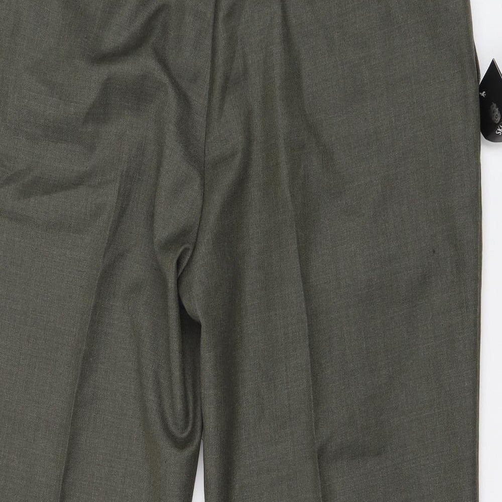 Skopes Mens Green  Polyester Trousers  Size 36 in L26 in Regular Zip