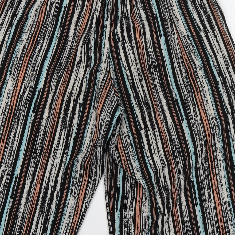 Primark Womens Multicoloured Striped Polyester Culotte Shorts Size 12 L16 in Regular