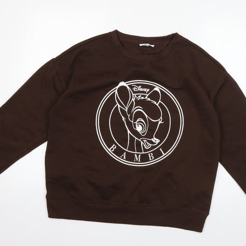 Disney Womens Brown  Polyester Pullover Sweatshirt Size 10  Pullover - Bambi