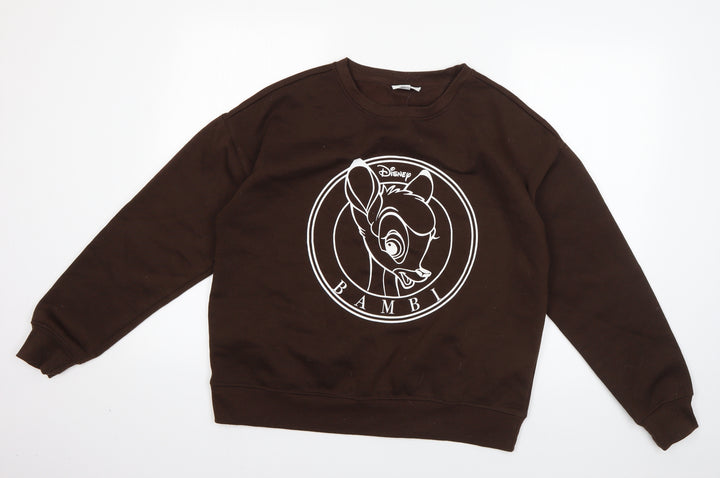 Disney Womens Brown  Polyester Pullover Sweatshirt Size 10  Pullover - Bambi