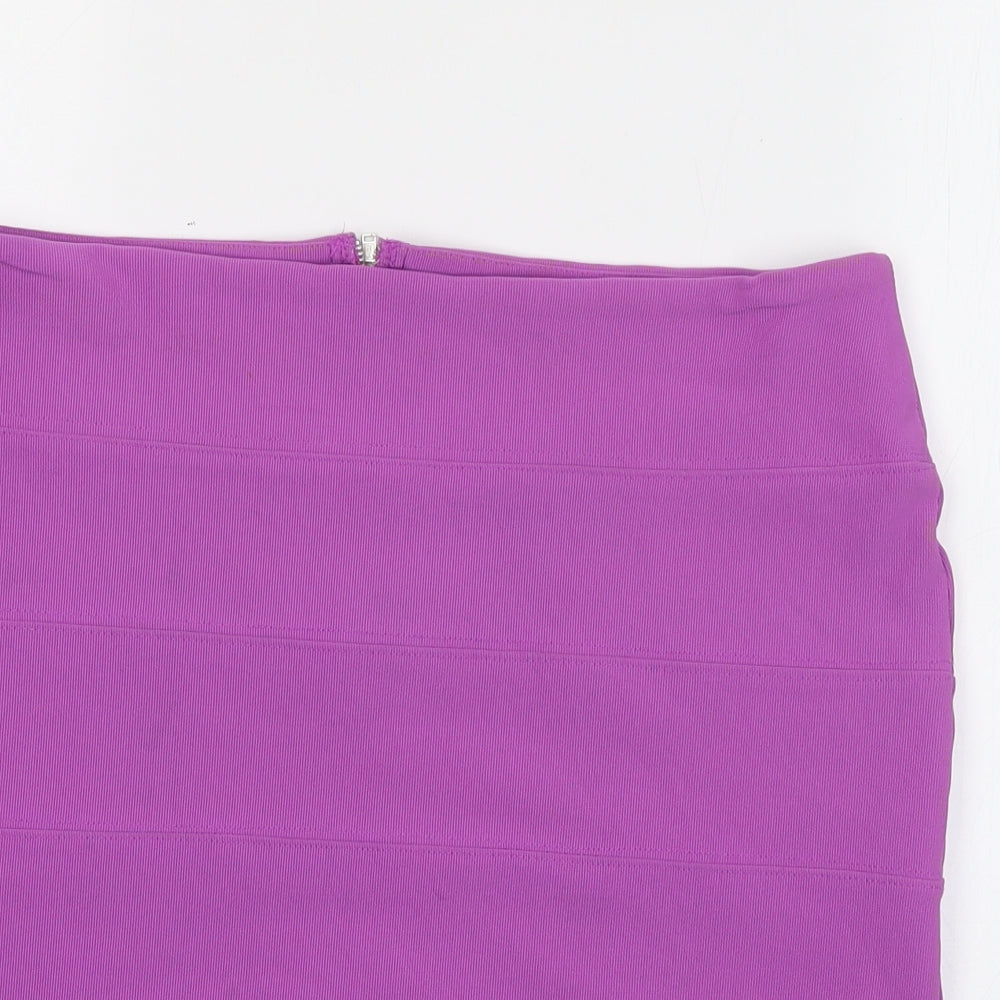 Topshop Womens Purple  Polyester Mini Skirt Size 16