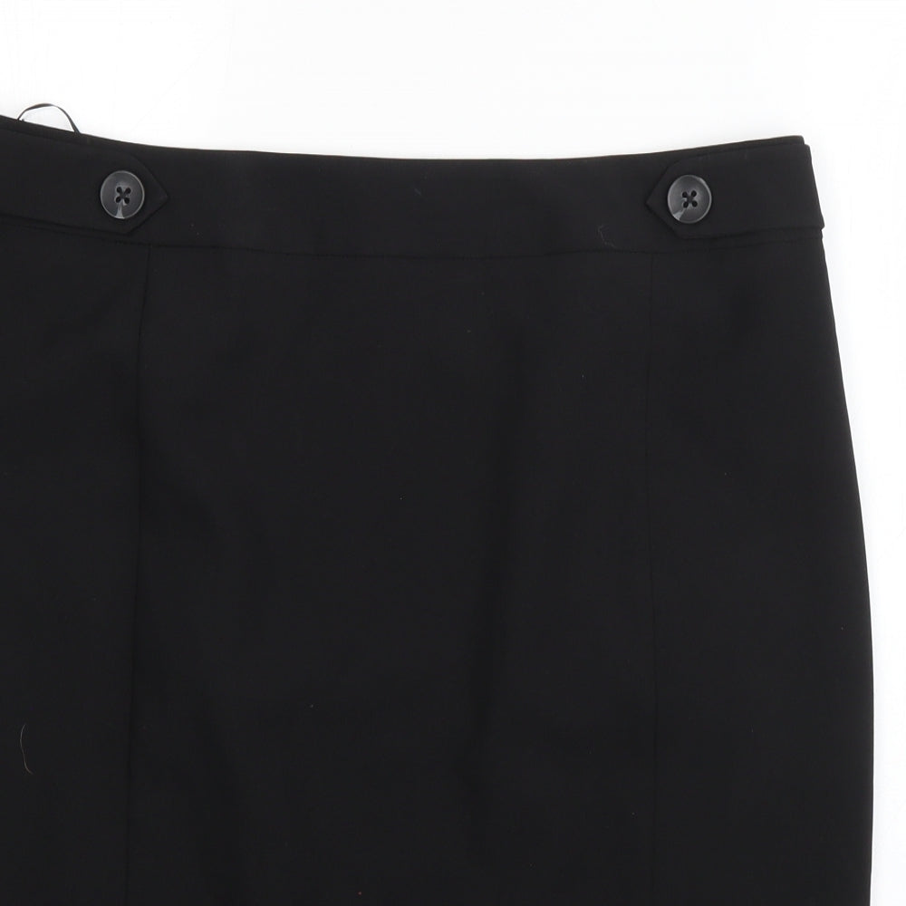 Papaya Womens Black  Polyester A-Line Skirt Size 16   Zip