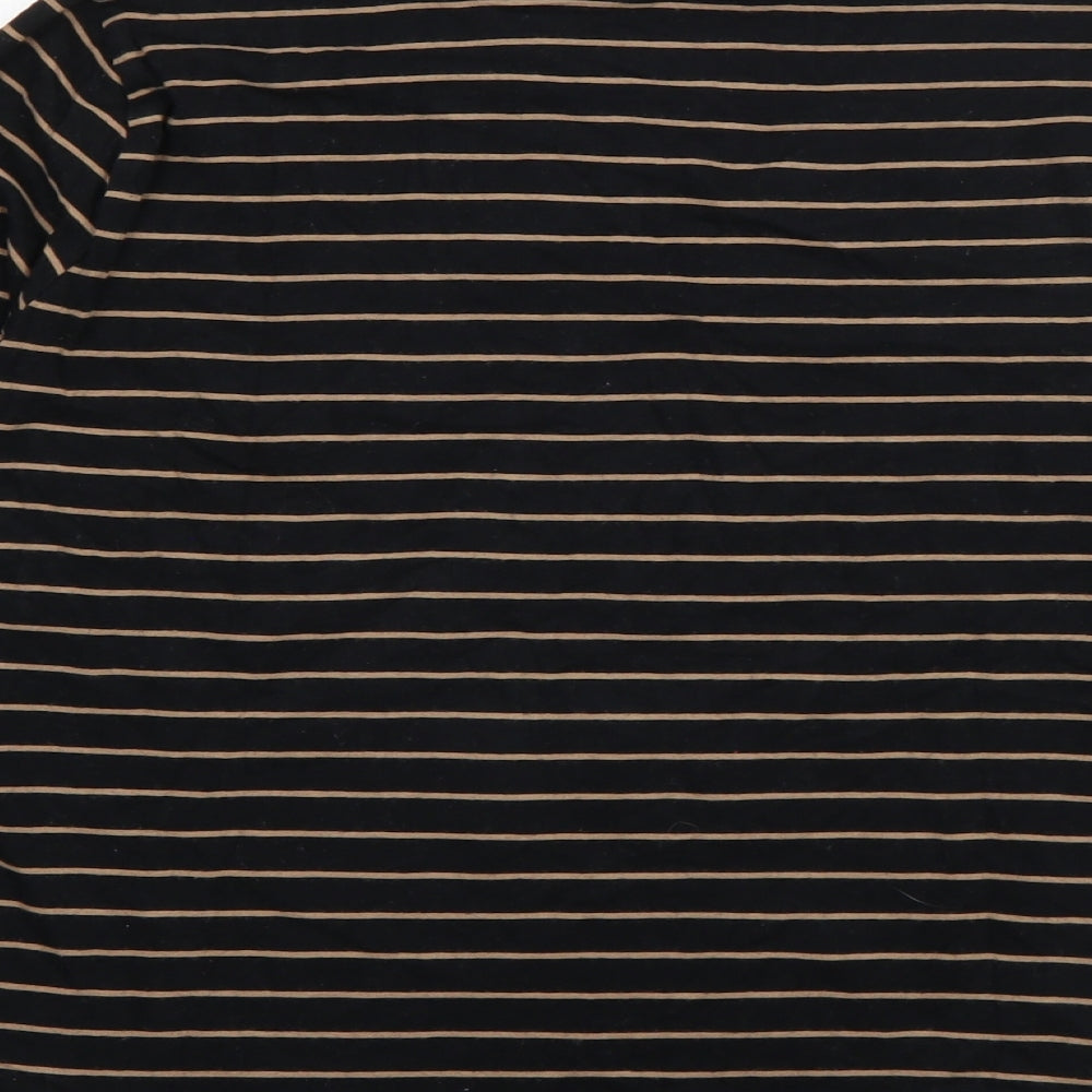 Marks and Spencer Womens Black  Cotton Basic T-Shirt Size 14 High Neck