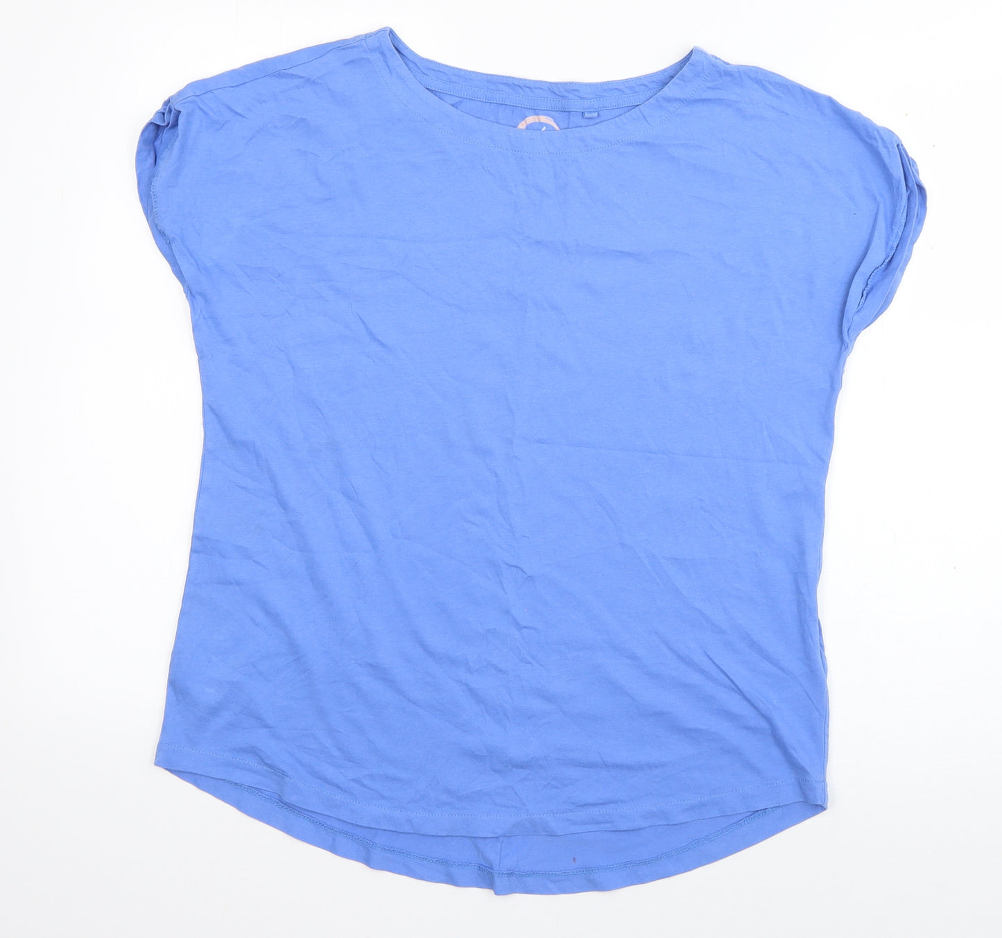 NEXT Womens Blue  Cotton Basic T-Shirt Size 10 Boat Neck