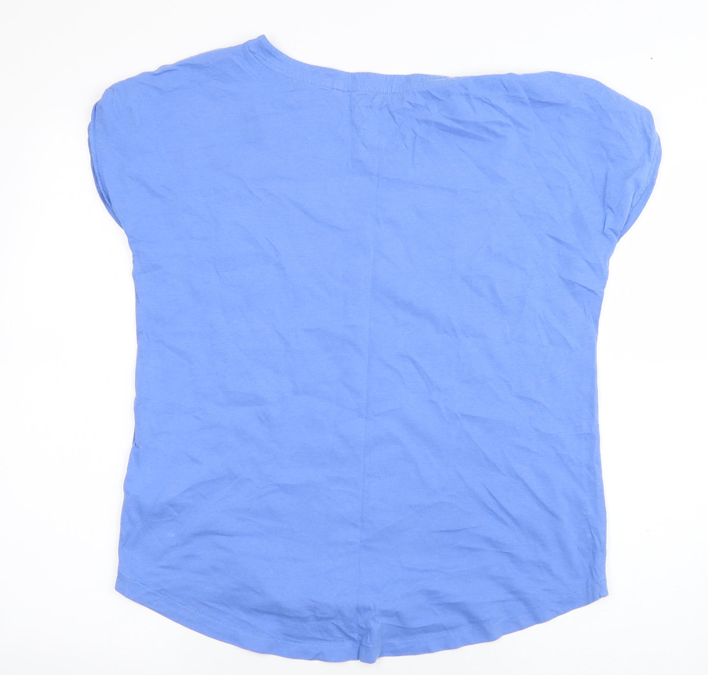 NEXT Womens Blue  Cotton Basic T-Shirt Size 10 Boat Neck