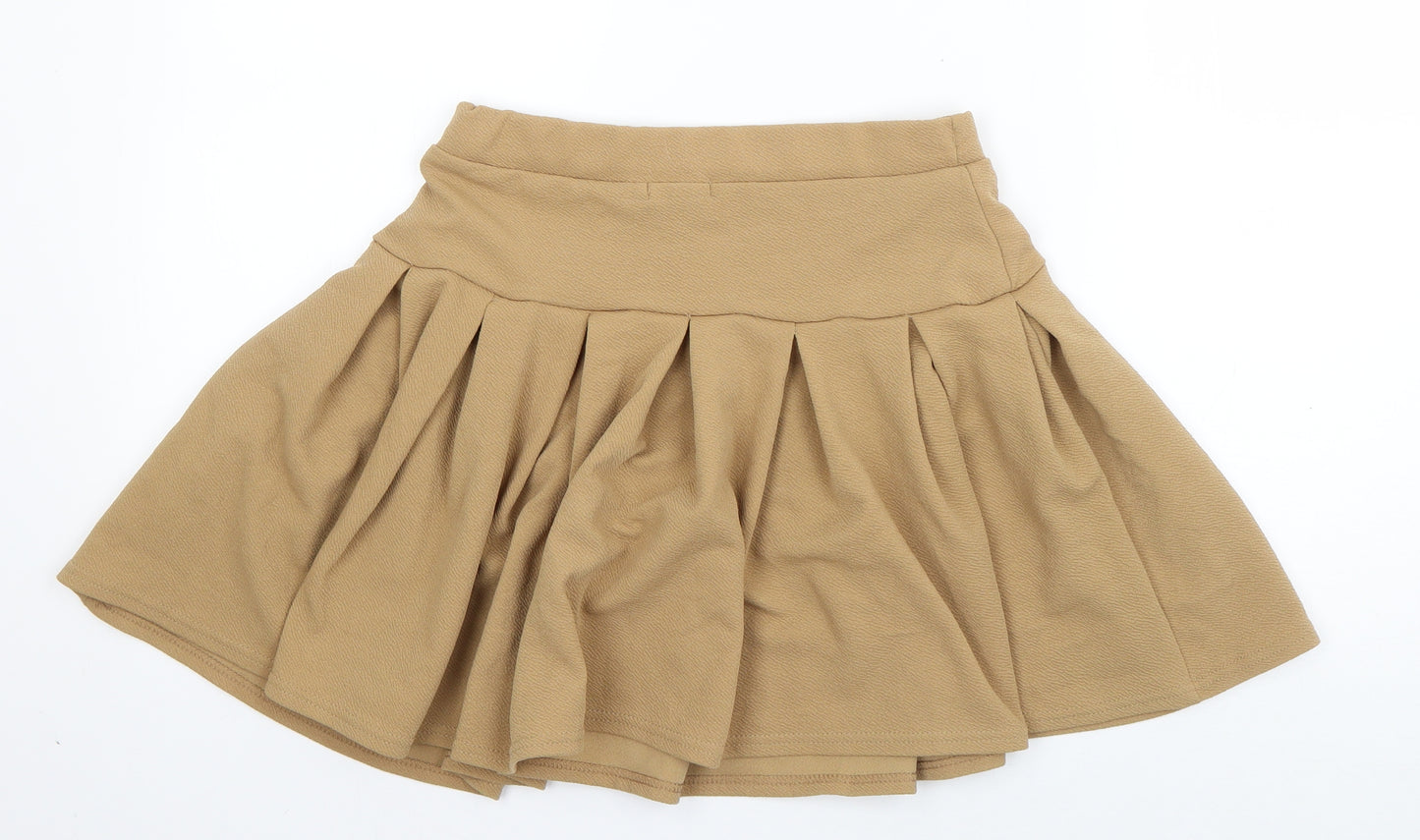 Boohoo Womens Brown  Polyester Pleated Skirt Size 10