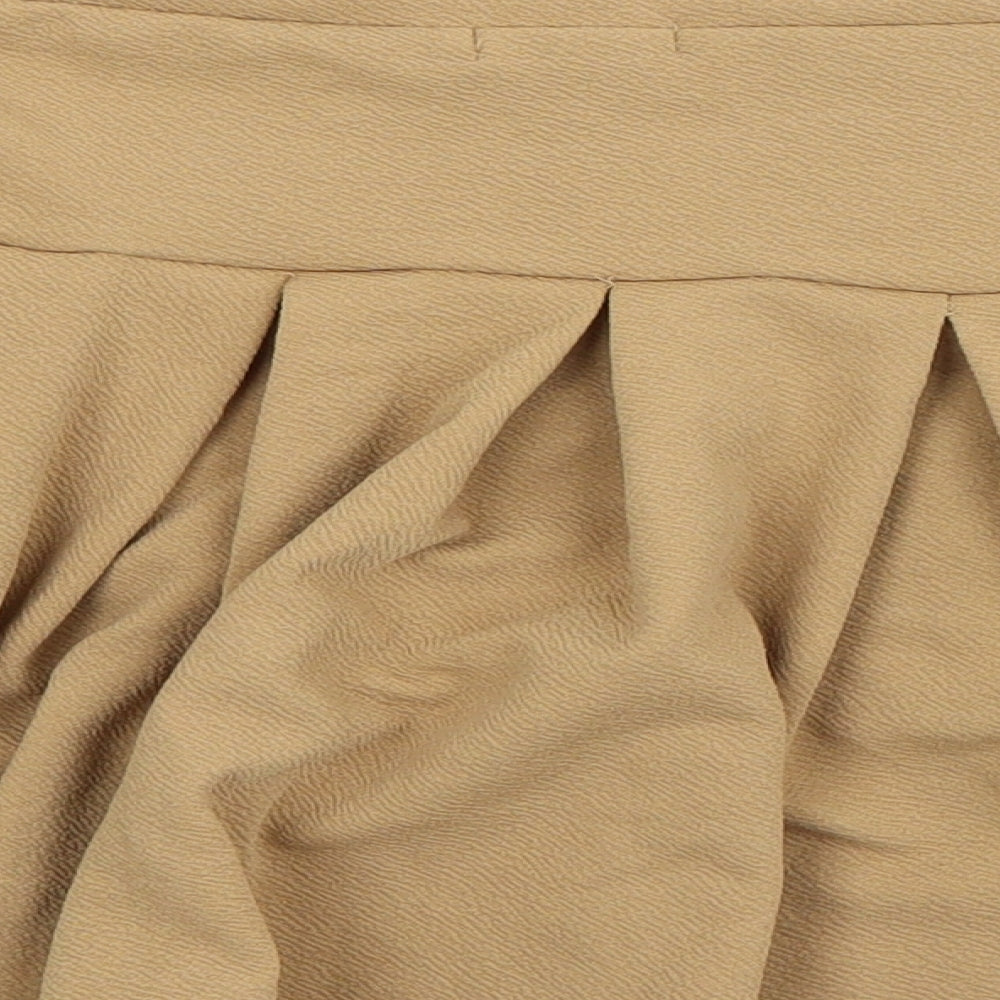 Boohoo Womens Brown  Polyester Pleated Skirt Size 10