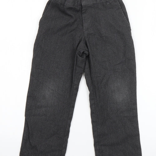George Boys Grey  Polyester Dress Pants Trousers Size 5-6 Years  Regular Zip
