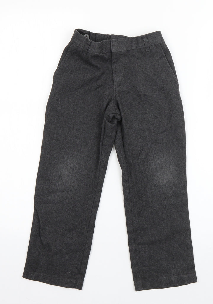 George Boys Grey Polyester Dress Pants Trousers Size 5-6 Years Regular Zip