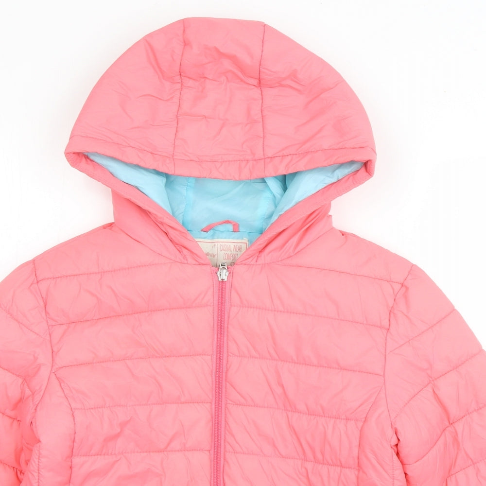 Marks and Spencer Girls Pink   Puffer Jacket Jacket Size 11-12 Years  Zip