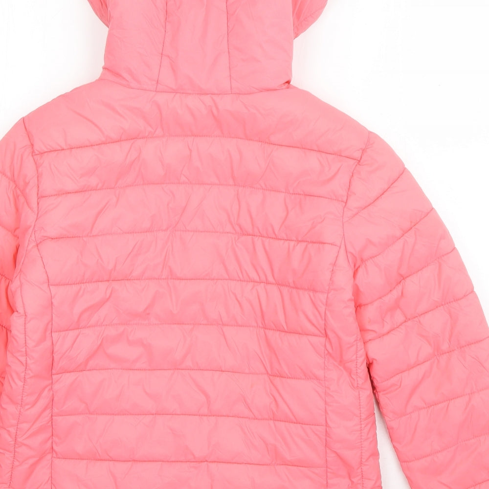Marks and Spencer Girls Pink   Puffer Jacket Jacket Size 11-12 Years  Zip