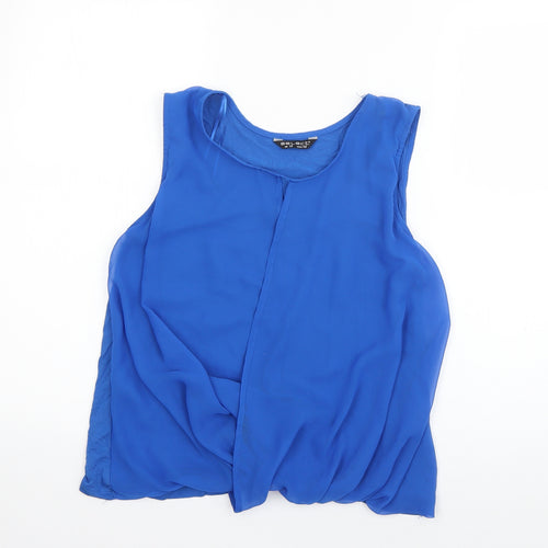 Select Girls Blue  Polyester Basic Tank Size 12 Years Scoop Neck Pullover