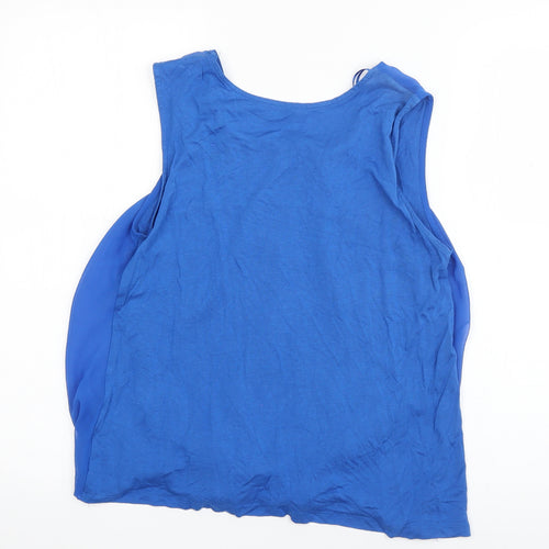 Select Girls Blue  Polyester Basic Tank Size 12 Years Scoop Neck Pullover