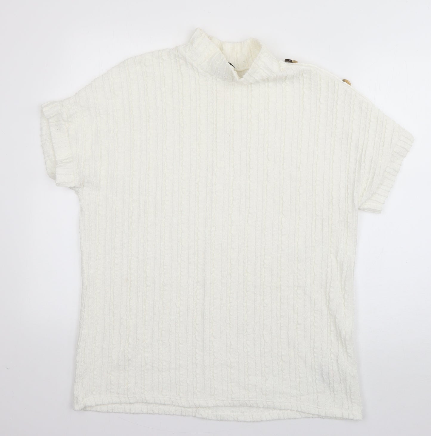 Papaya Womens White  Polyester Basic T-Shirt Size 14 Round Neck