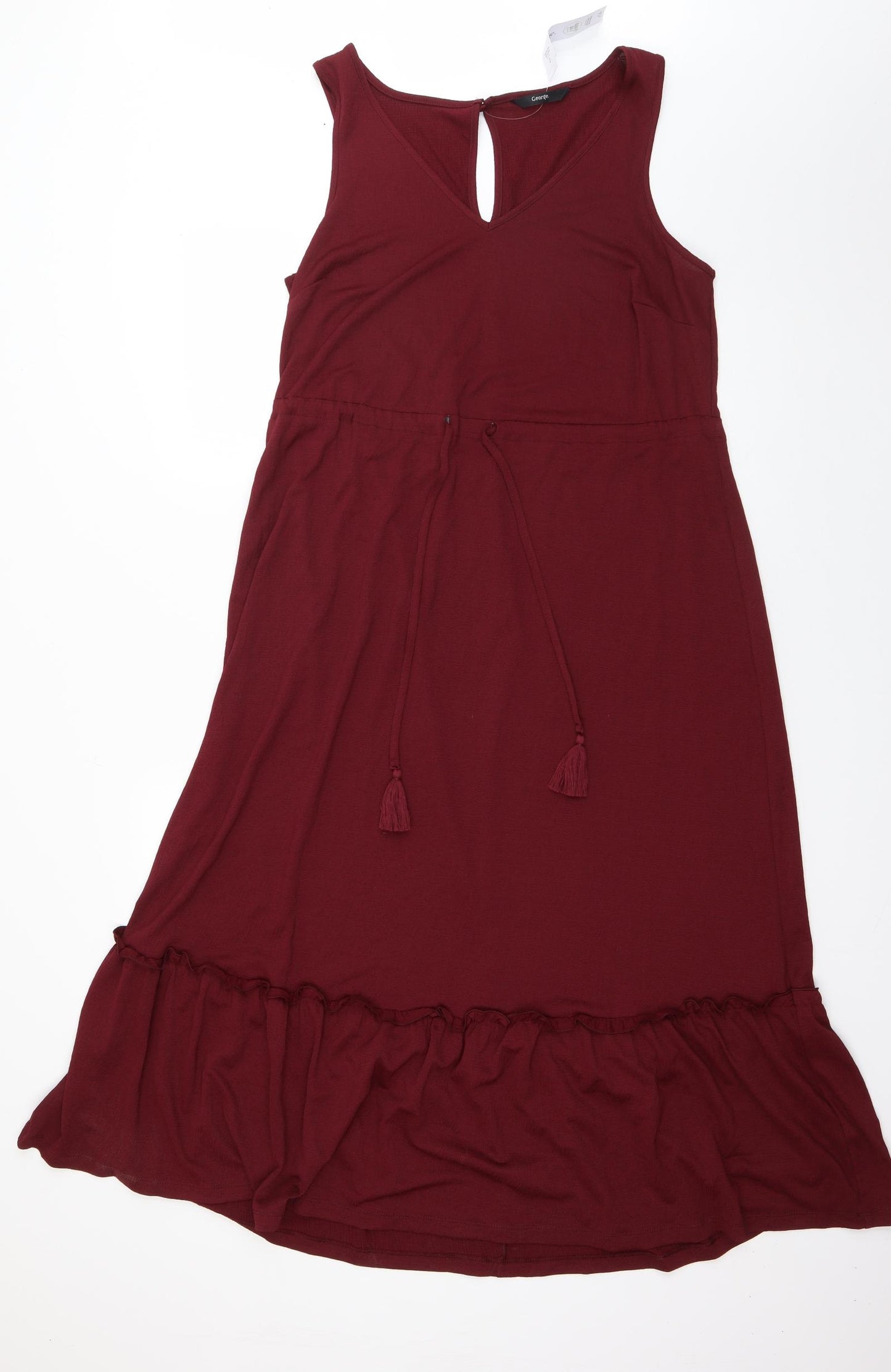 George Womens Red  Polyester Maxi  Size 10  V-Neck Pullover