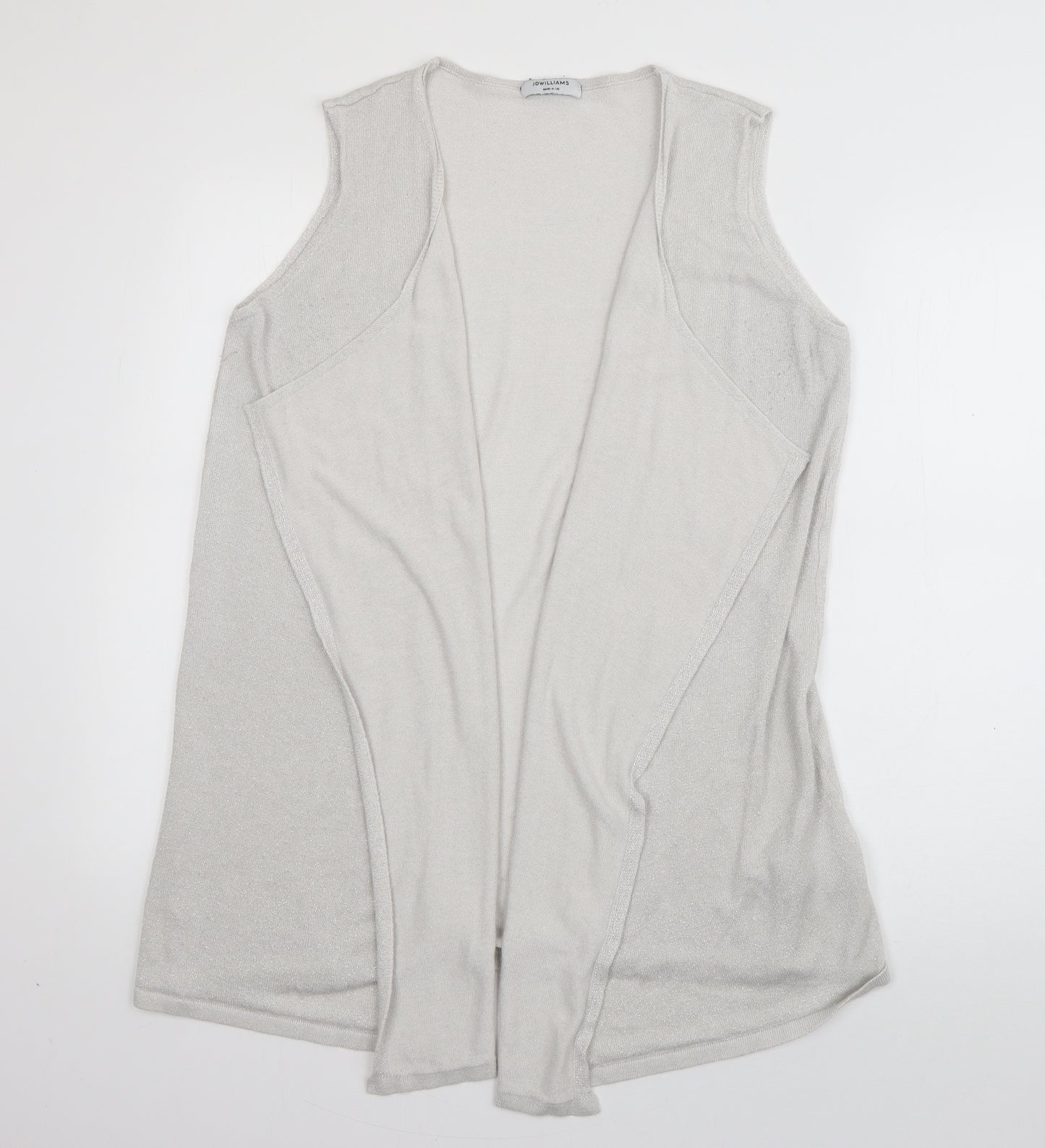 JD Williams Womens White V-Neck  Viscose Cardigan Jumper Size 16