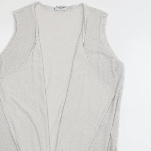 JD Williams Womens White V-Neck  Viscose Cardigan Jumper Size 16